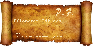 Pflanczer Fédra névjegykártya